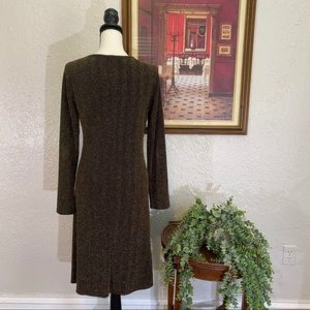 Cedar & GOLD ~ Gold Sparkle Long Sleeve Dress ~ Size Large - Picture 2 of 5